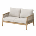 Dwuosobowa sofa ogrodowa z drewna z poduszkami z poliestru