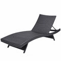 Leżak ogrodowy rattanowy czarny 200 cm