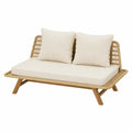 Sofa ogrodowa 2-osobowa z poduszkami z poliestru i rattanu beżowa 150x80x75 cm