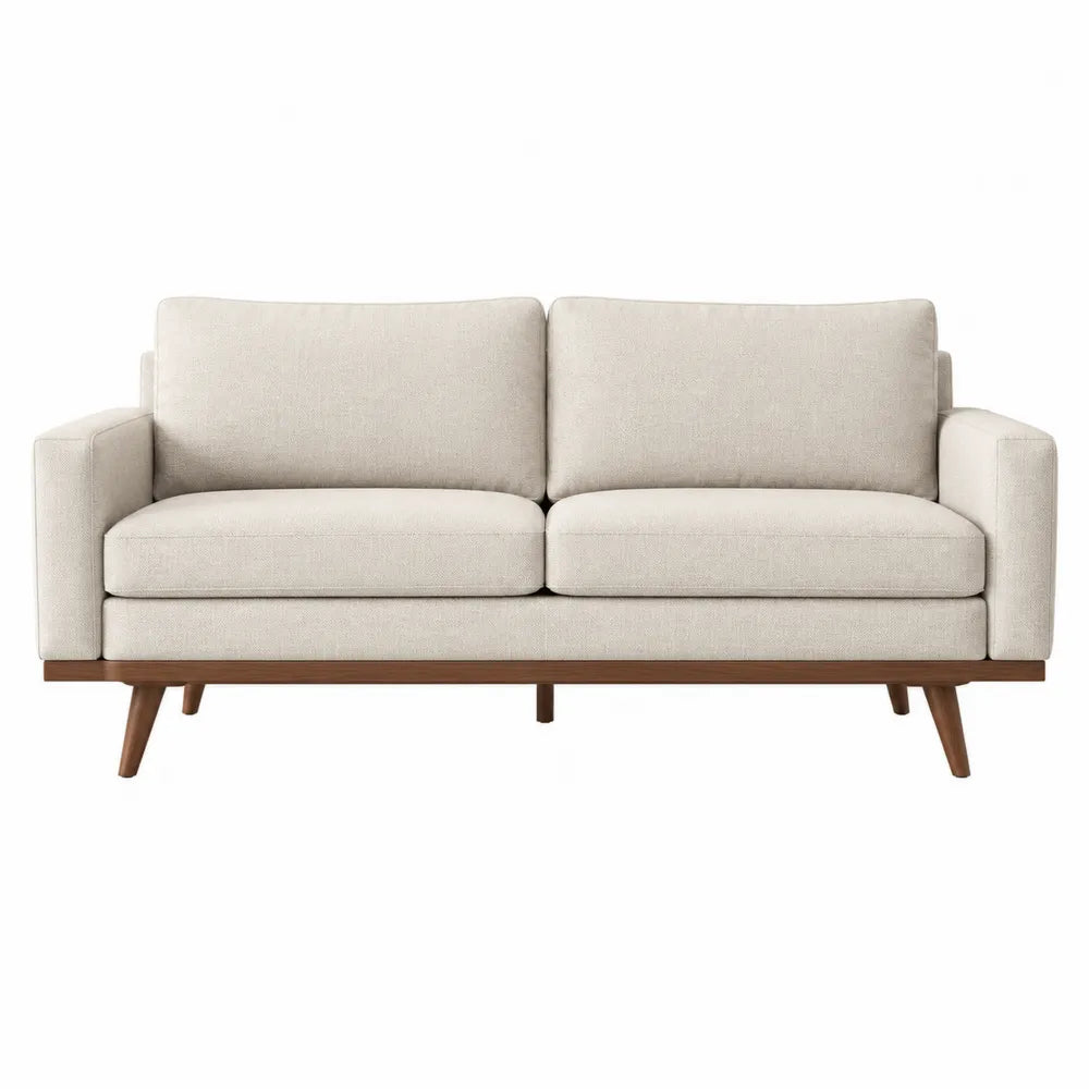 Sofa dwuosobowa tkanina bukowa 180cm kremowa