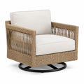 Fotel ogrodowy z rattanu syntetycznego obrotowy 75x80x81 cm