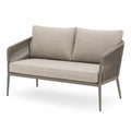 Dwuosobowa sofa stalowa z plecionką, poliester, beżowy, 130 cm